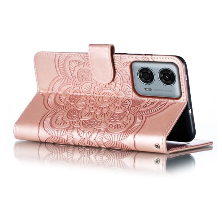 For Motorola Moto G24 Power Sun Mandala Embossing Pattern Phone Leather Case