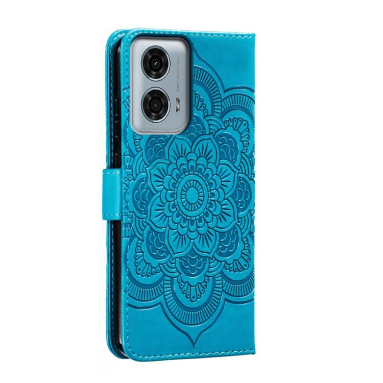 For Motorola Moto G24 Power Sun Mandala Embossing Pattern Phone Leather Case