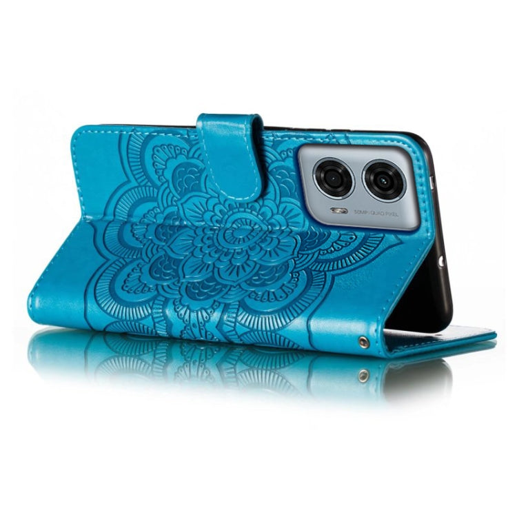 For Motorola Moto G24 Power Sun Mandala Embossing Pattern Phone Leather Case