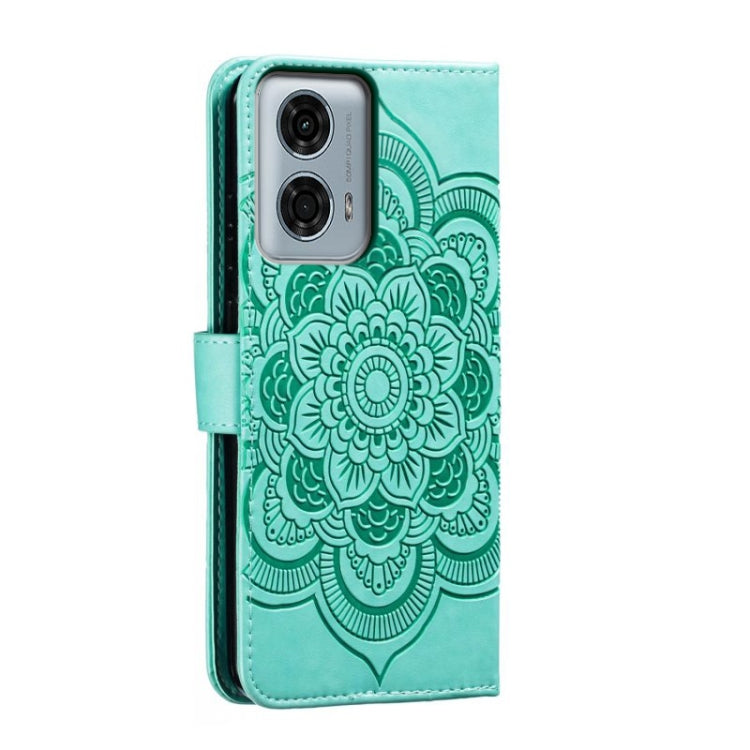 For Motorola Moto G24 Power Sun Mandala Embossing Pattern Phone Leather Case