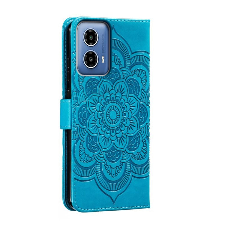 For Motorola Moto G34 Sun Mandala Embossing Pattern Phone Leather Case