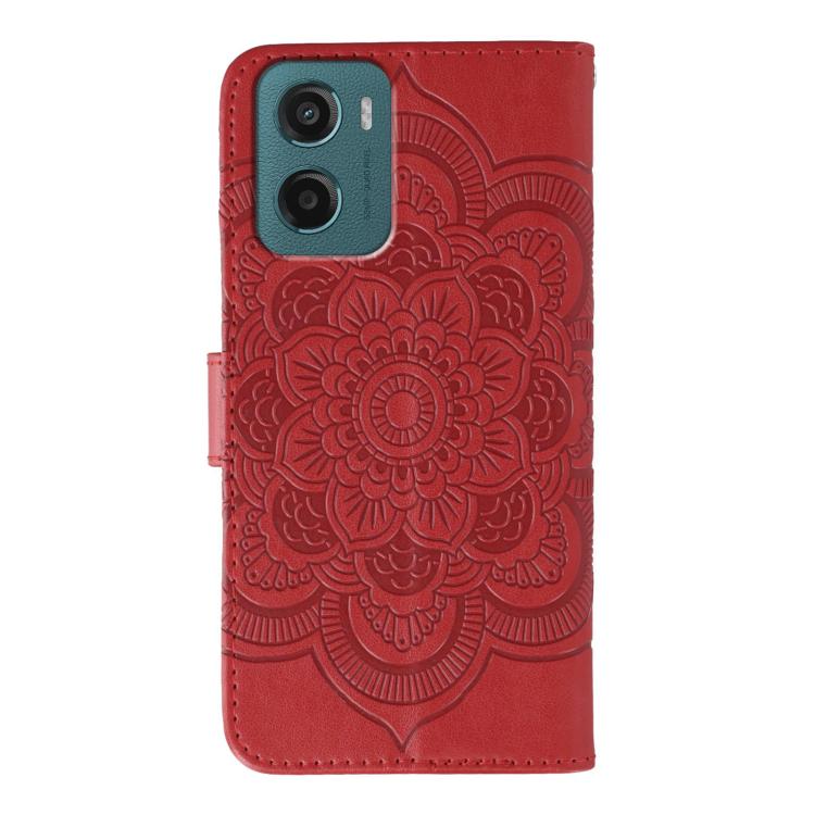 For Motorola Moto G05 Sun Mandala Embossing Pattern Phone Leather Case