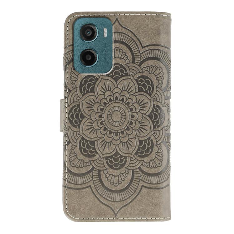 For Motorola Moto G05 Sun Mandala Embossing Pattern Phone Leather Case