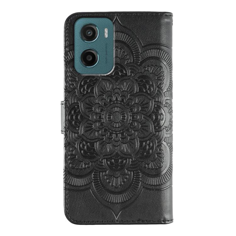 For Motorola Moto G05 Sun Mandala Embossing Pattern Phone Leather Case