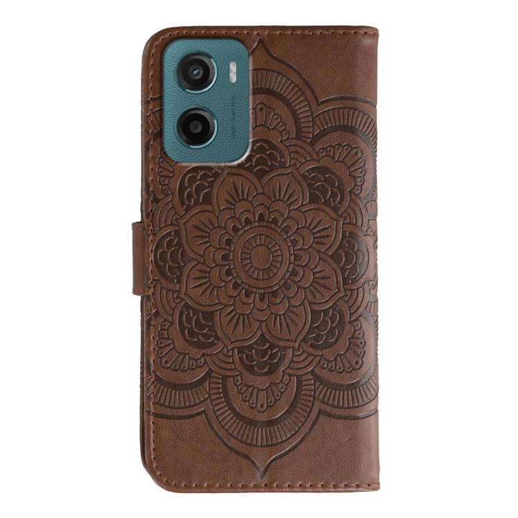 For Motorola Moto G05 Sun Mandala Embossing Pattern Phone Leather Case