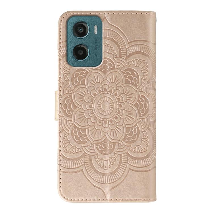 For Motorola Moto G05 Sun Mandala Embossing Pattern Phone Leather Case
