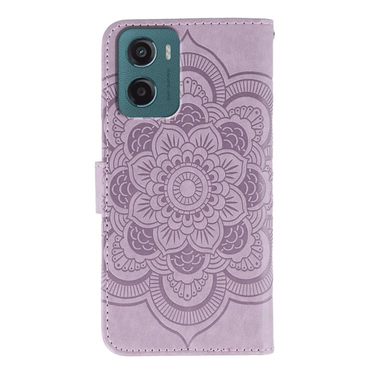 For Motorola Moto G05 Sun Mandala Embossing Pattern Phone Leather Case