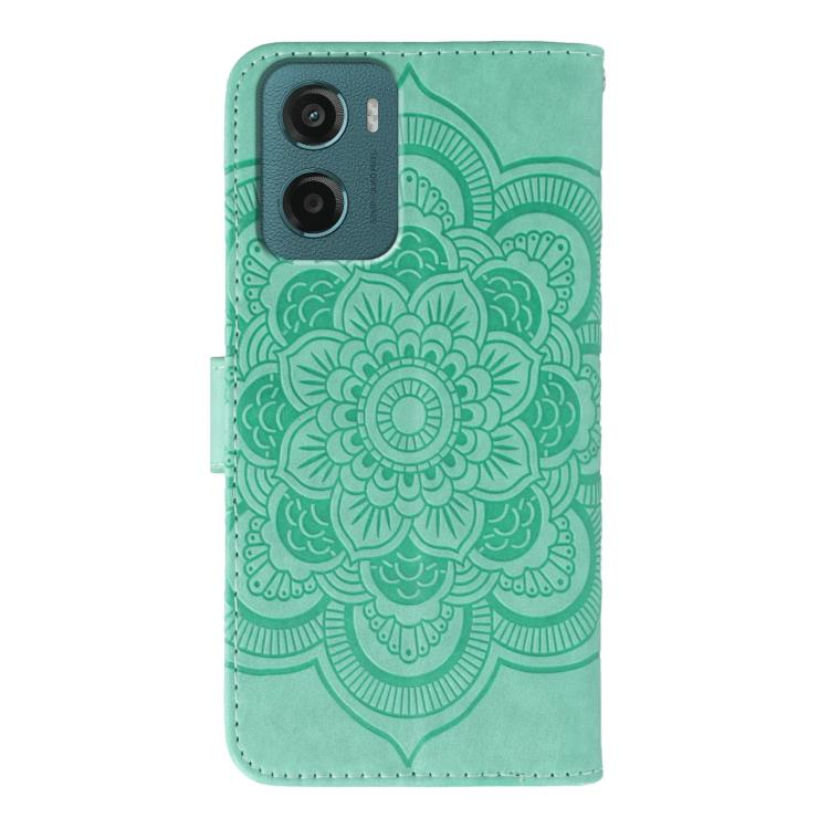 For Motorola Moto G05 Sun Mandala Embossing Pattern Phone Leather Case