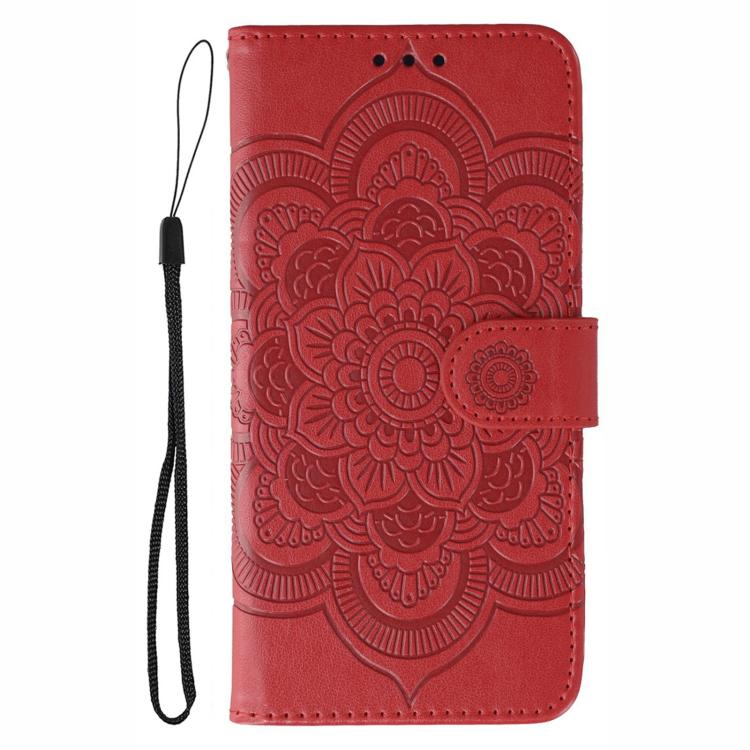 For Motorola Moto G15 Sun Mandala Embossing Pattern Phone Leather Case