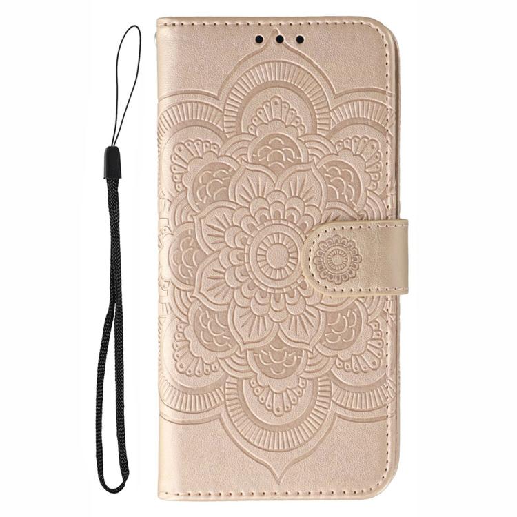 For Motorola Moto G15 Sun Mandala Embossing Pattern Phone Leather Case