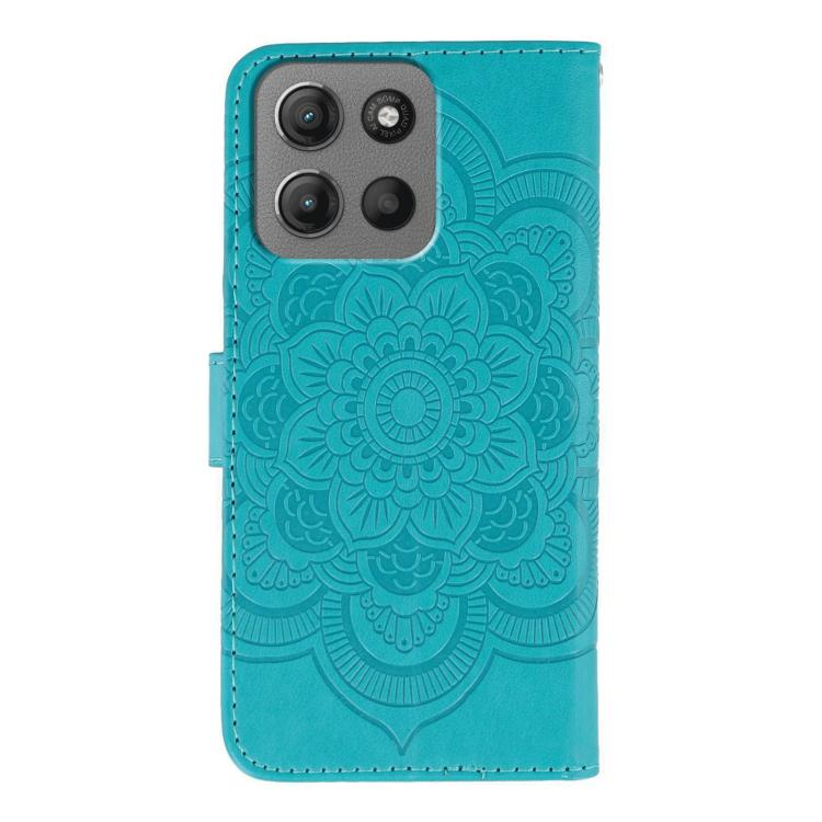 For Motorola Moto G15 Sun Mandala Embossing Pattern Phone Leather Case