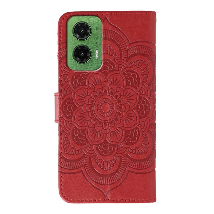 For Motorola Moto G35 Sun Mandala Embossing Pattern Phone Leather Case