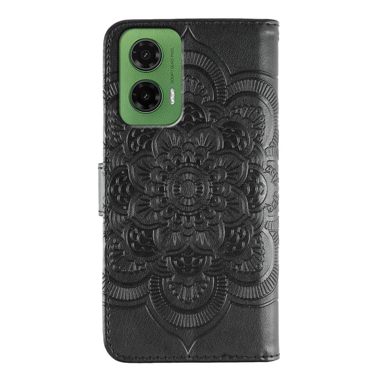 For Motorola Moto G35 Sun Mandala Embossing Pattern Phone Leather Case