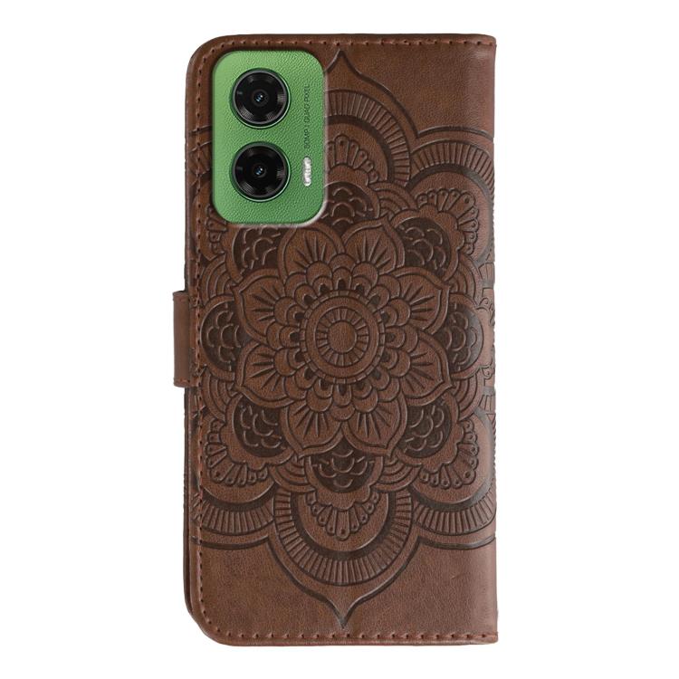 For Motorola Moto G35 Sun Mandala Embossing Pattern Phone Leather Case