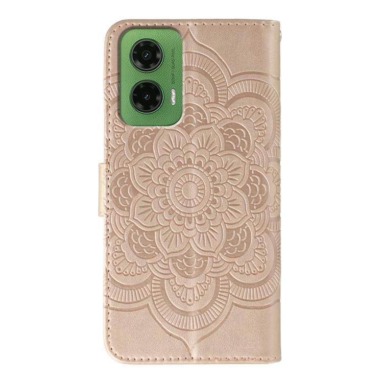 For Motorola Moto G35 Sun Mandala Embossing Pattern Phone Leather Case