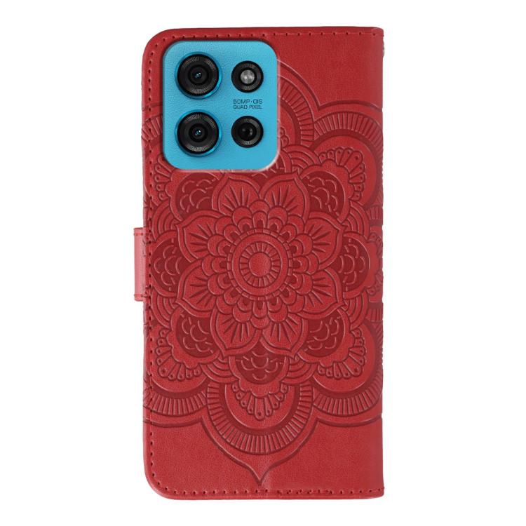 For Motorola Moto G75 Sun Mandala Embossing Pattern Phone Leather Case