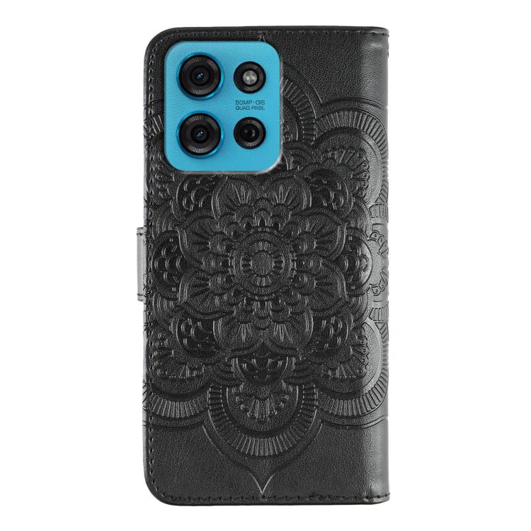 For Motorola Moto G75 Sun Mandala Embossing Pattern Phone Leather Case