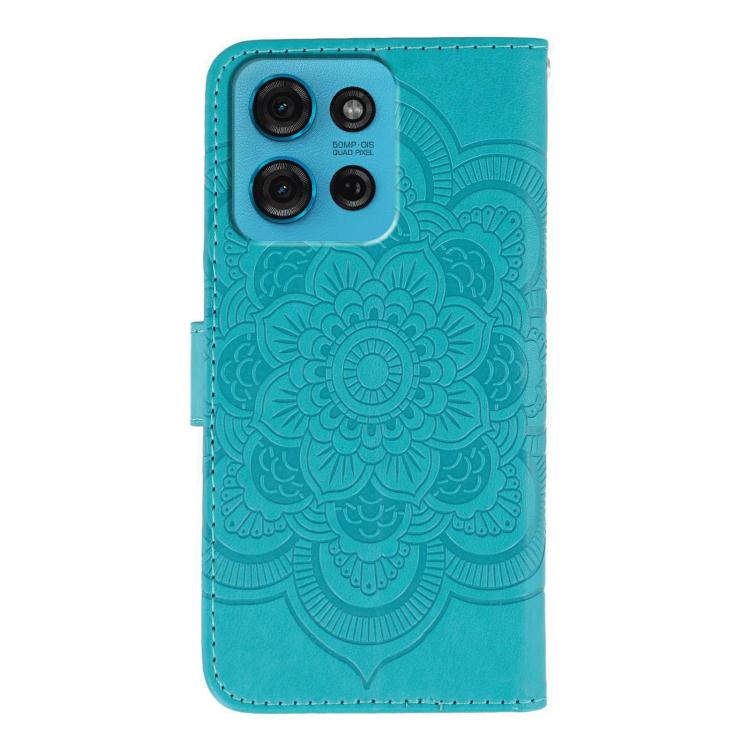 For Motorola Moto G75 Sun Mandala Embossing Pattern Phone Leather Case