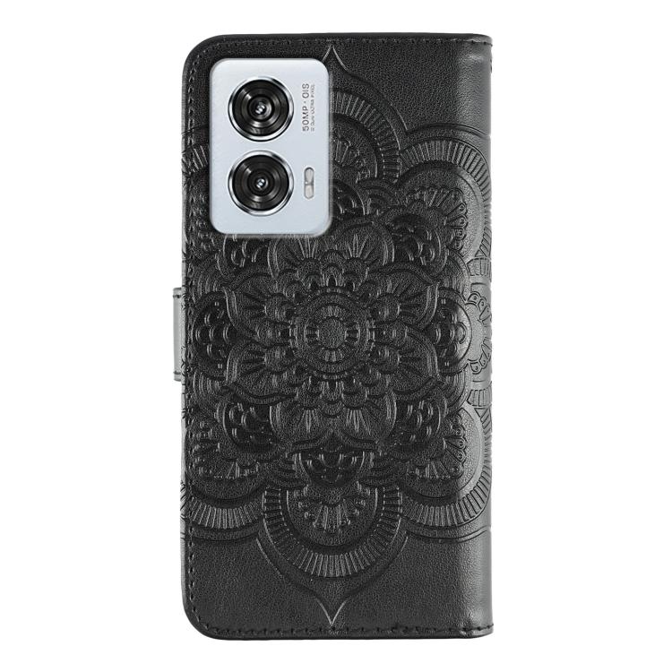 For Motorola Edge 50 Fusion Sun Mandala Embossing Pattern Phone Leather Case