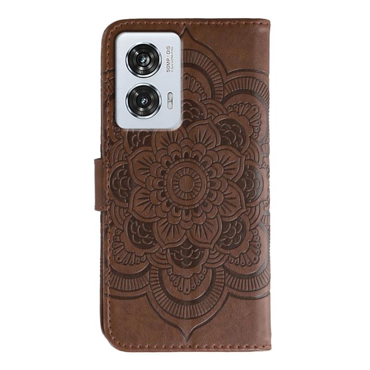 For Motorola Edge 50 Fusion Sun Mandala Embossing Pattern Phone Leather Case