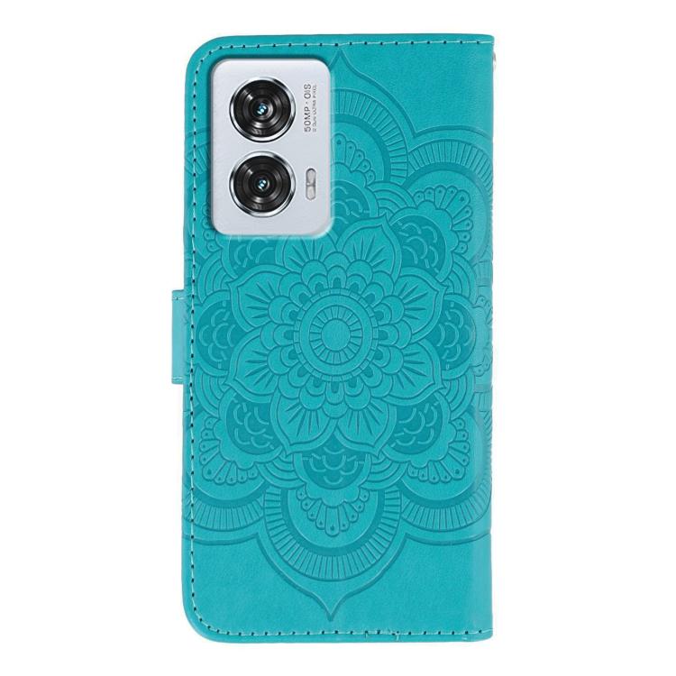 For Motorola Edge 50 Fusion Sun Mandala Embossing Pattern Phone Leather Case