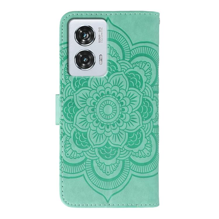 For Motorola Edge 50 Fusion Sun Mandala Embossing Pattern Phone Leather Case