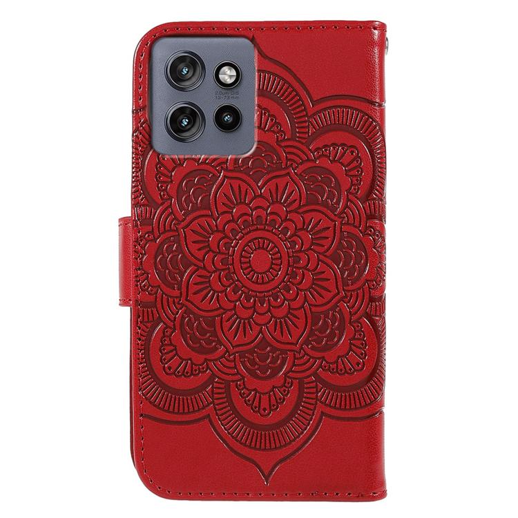 For Motorola Edge 50 Neo Sun Mandala Embossing Pattern Phone Leather Case
