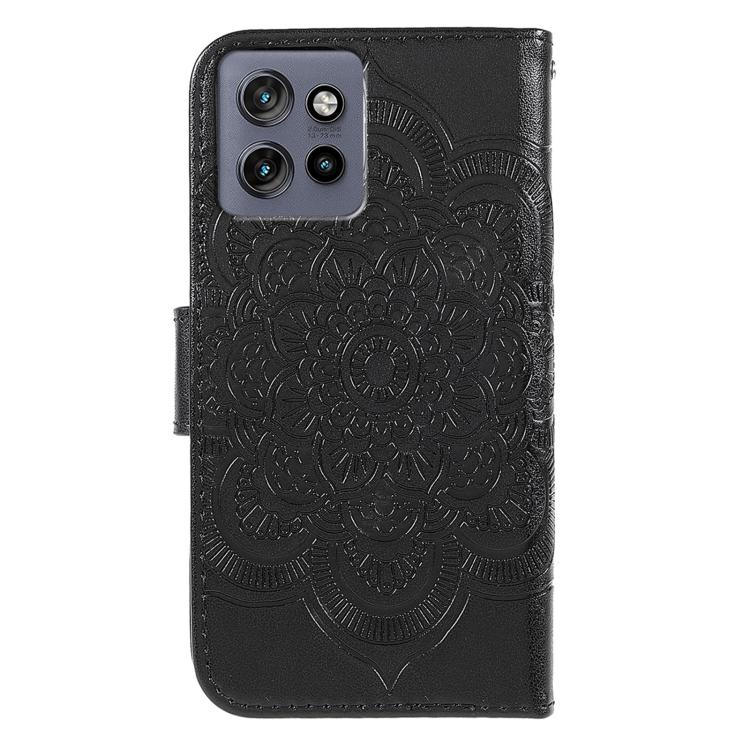 For Motorola Edge 50 Neo Sun Mandala Embossing Pattern Phone Leather Case