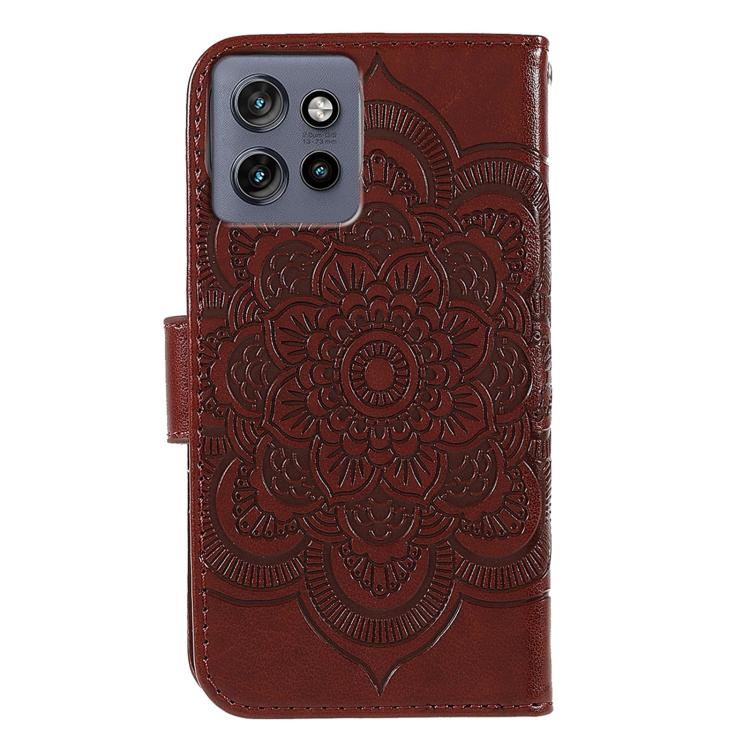 For Motorola Edge 50 Neo Sun Mandala Embossing Pattern Phone Leather Case