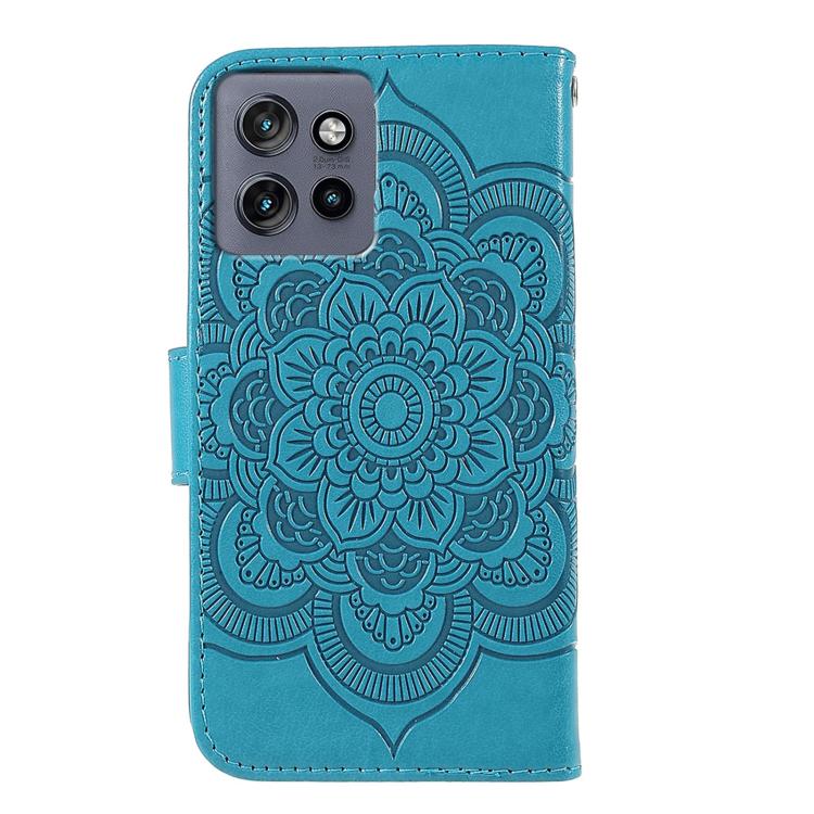For Motorola Edge 50 Neo Sun Mandala Embossing Pattern Phone Leather Case