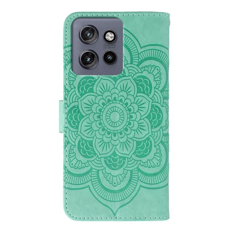 For Motorola Edge 50 Neo Sun Mandala Embossing Pattern Phone Leather Case