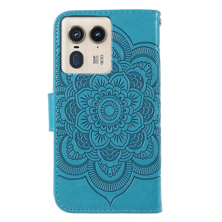 For Motorola Edge 50 Ultra Sun Mandala Embossing Pattern Phone Leather Case