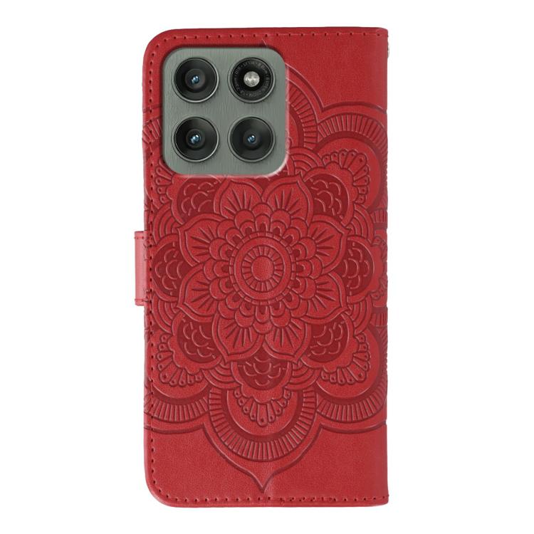 For Motorola Edge 60 Pro Sun Mandala Embossing Pattern Phone Leather Case