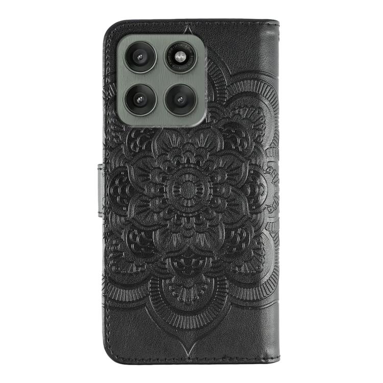 For Motorola Edge 60 Pro Sun Mandala Embossing Pattern Phone Leather Case