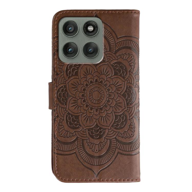 For Motorola Edge 60 Pro Sun Mandala Embossing Pattern Phone Leather Case