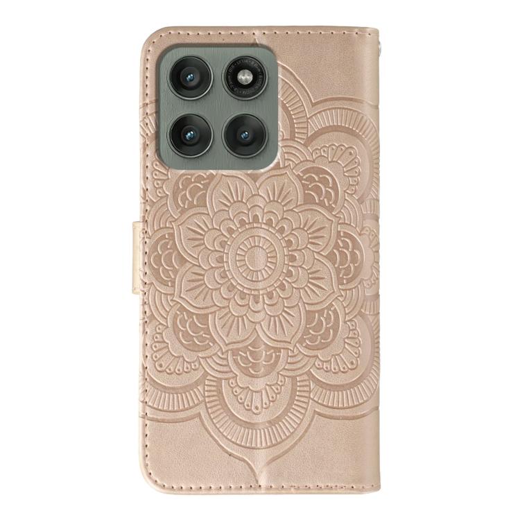 For Motorola Edge 60 Pro Sun Mandala Embossing Pattern Phone Leather Case