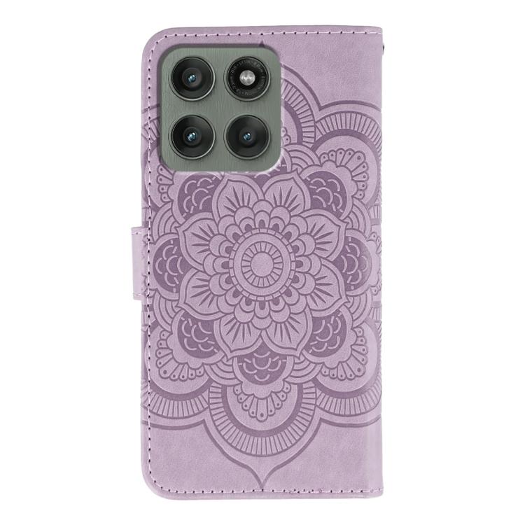 For Motorola Edge 60 Pro Sun Mandala Embossing Pattern Phone Leather Case