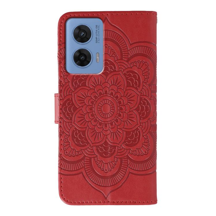 For Motorola G96 5G Sun Mandala Embossing Pattern Phone Leather Case