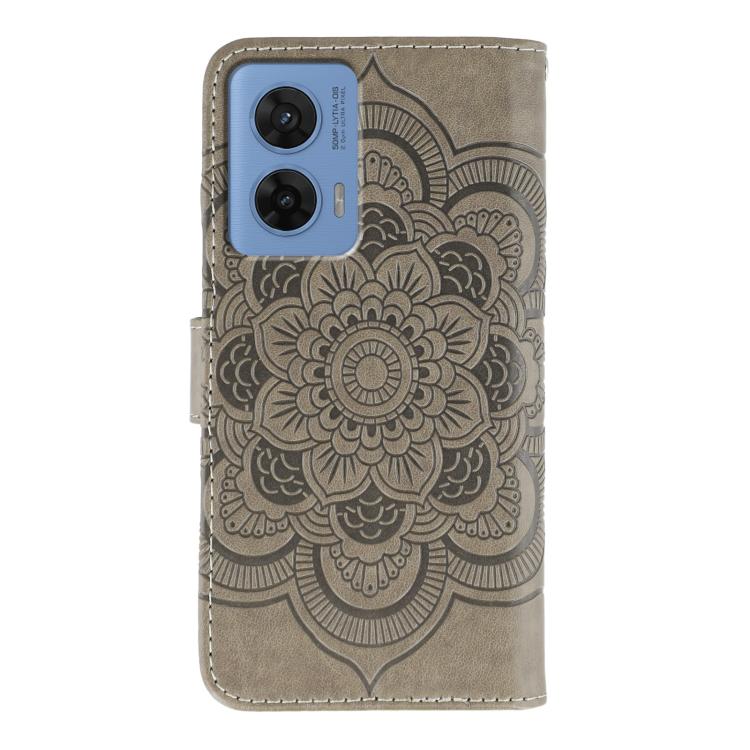For Motorola G96 5G Sun Mandala Embossing Pattern Phone Leather Case
