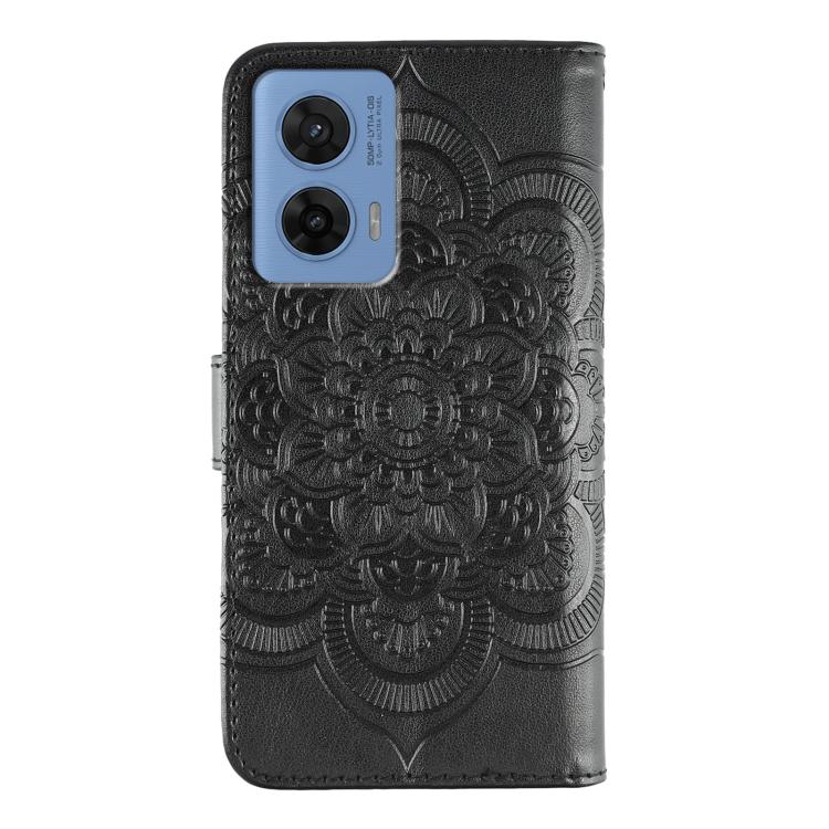 For Motorola G96 5G Sun Mandala Embossing Pattern Phone Leather Case