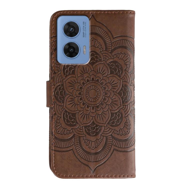 For Motorola G96 5G Sun Mandala Embossing Pattern Phone Leather Case