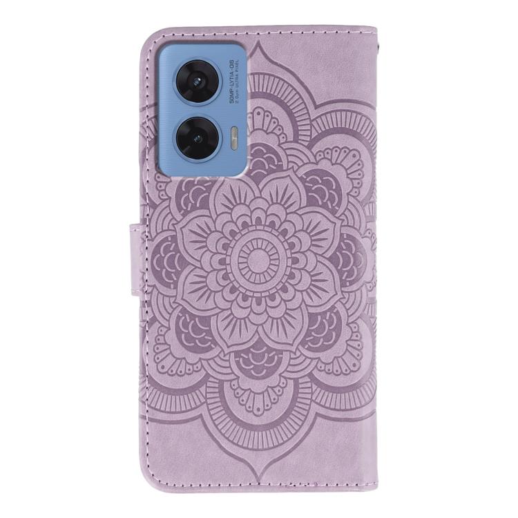 For Motorola G96 5G Sun Mandala Embossing Pattern Phone Leather Case