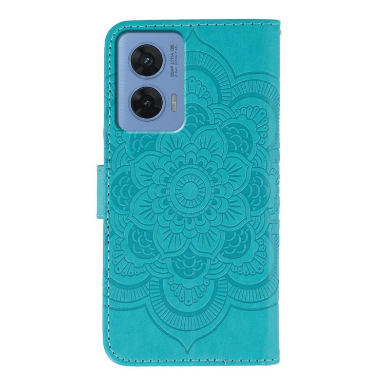 For Motorola G96 5G Sun Mandala Embossing Pattern Phone Leather Case