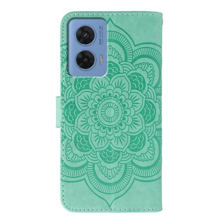For Motorola G96 5G Sun Mandala Embossing Pattern Phone Leather Case
