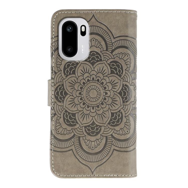 For OnePlus Ace 6 Sun Mandala Embossing Pattern Phone Leather Case
