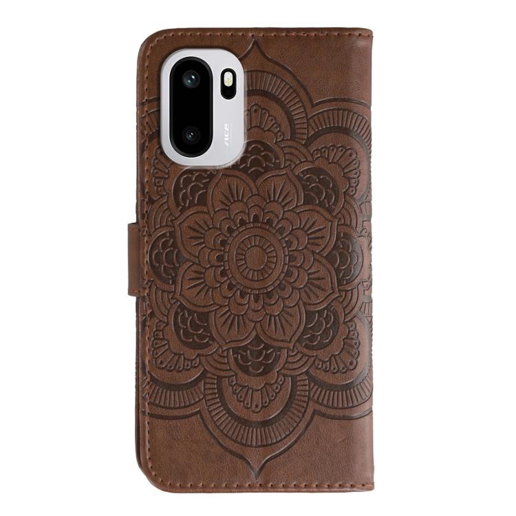 For OnePlus Ace 6 Sun Mandala Embossing Pattern Phone Leather Case