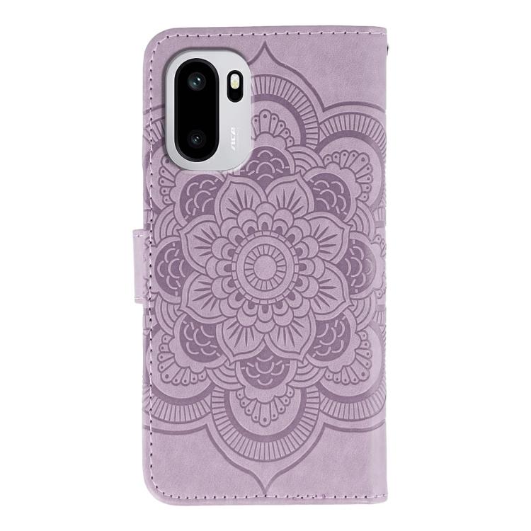 For OnePlus Ace 6 Sun Mandala Embossing Pattern Phone Leather Case