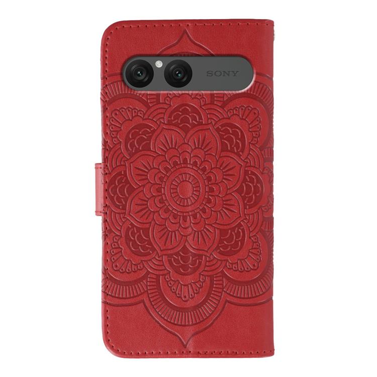 For Sony Xperia 10 VII Sun Mandala Embossing Pattern Phone Leather Case
