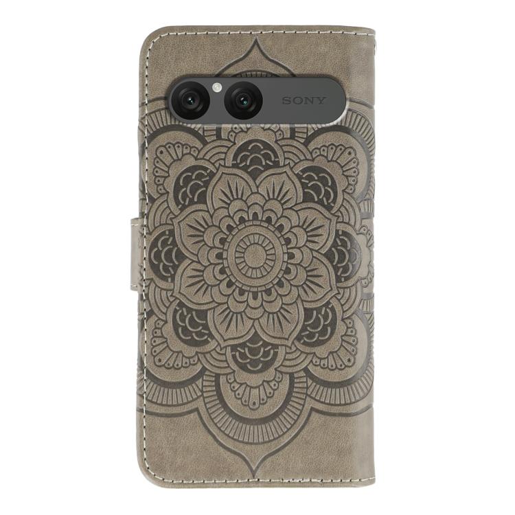 For Sony Xperia 10 VII Sun Mandala Embossing Pattern Phone Leather Case
