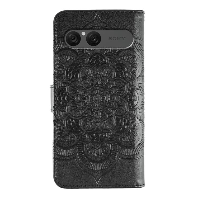 For Sony Xperia 10 VII Sun Mandala Embossing Pattern Phone Leather Case